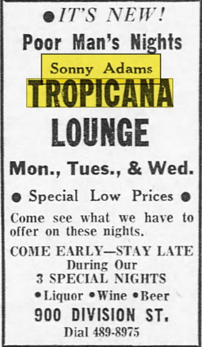 Tropicana Lounge - Mar 1964 Ad